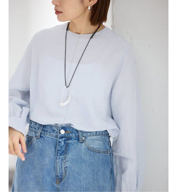 IENA「《新色/WEB限定/追加2》ラミーリヨセルノーカラーブラウス」|シャツ・ブラウス|