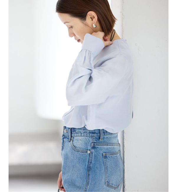 IENA「《新色/WEB限定/追加2》ラミーリヨセルノーカラーブラウス」|シャツ・ブラウス|