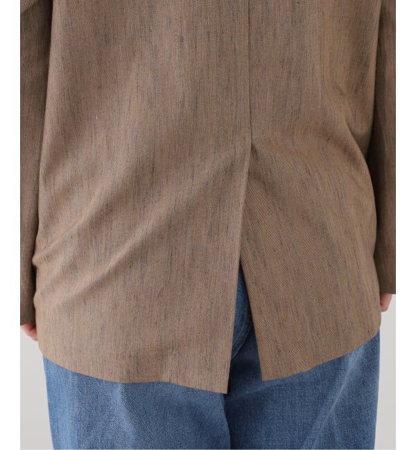 SLOBE IENA「メランジュヘリンボーンカラーレスジャケット」|ノーカラージャケット|