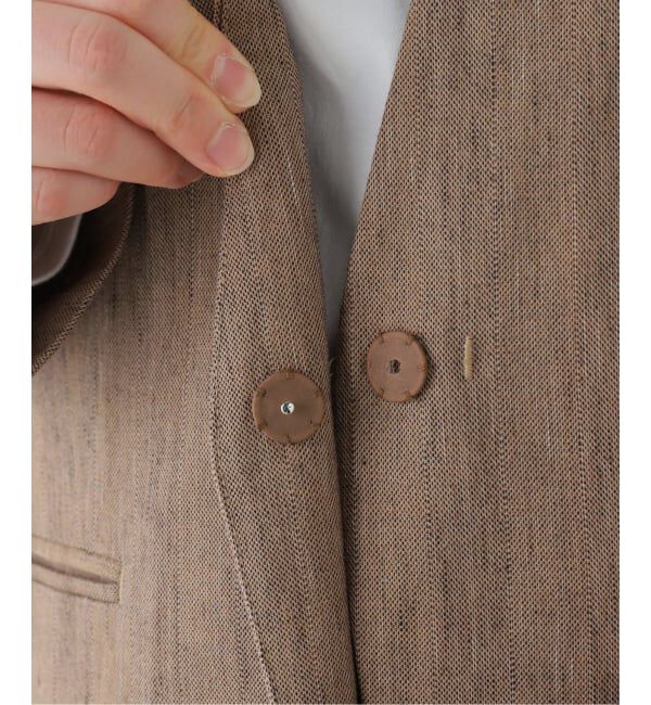 SLOBE IENA「メランジュヘリンボーンカラーレスジャケット」|ノーカラージャケット|