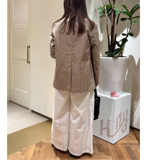 SLOBE IENA「メランジュヘリンボーンカラーレスジャケット」|ノーカラージャケット|