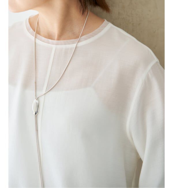 IENA「クルーネックシアーリブブラウス」|シャツ・ブラウス|