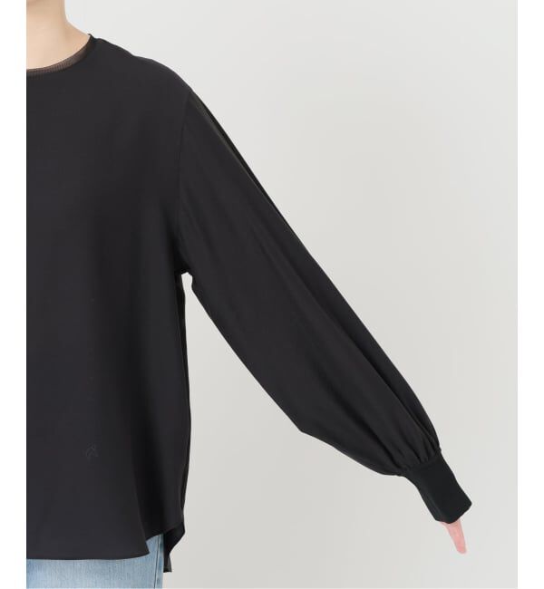 IENA「クルーネックシアーリブブラウス」|シャツ・ブラウス|