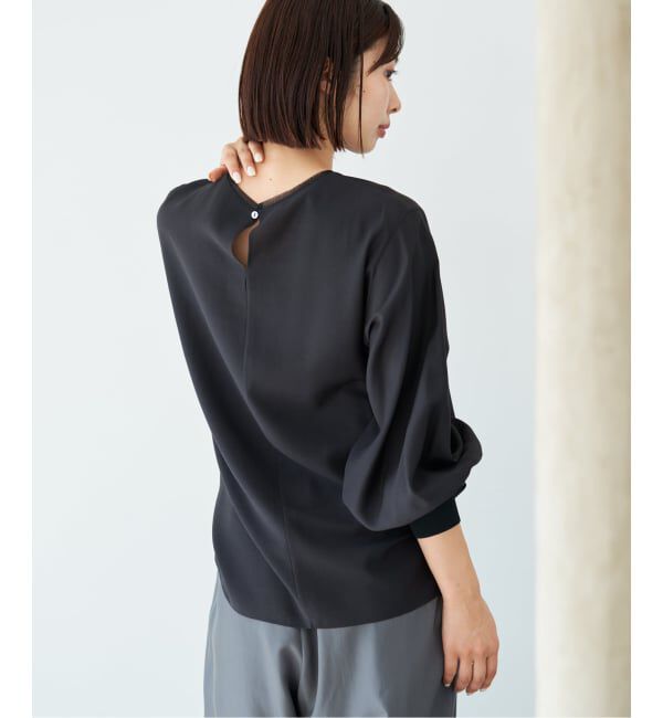 IENA「クルーネックシアーリブブラウス」|シャツ・ブラウス|
