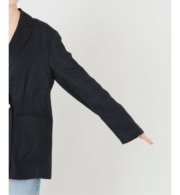 IENA「《追加予約》ウォッシャブル ソフトリネン リラックスジャケット」|テーラードジャケット|
