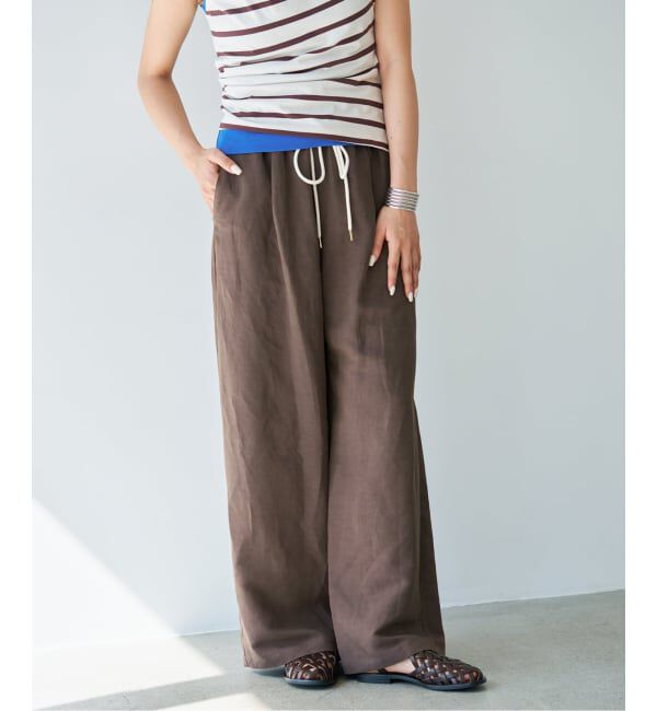 IENA「《新色あり/追加予約》ウォッシャブル リネンレーヨンイージーパンツ」|その他|