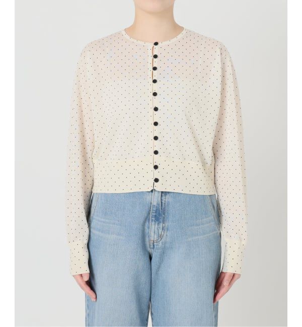 IENA「《予約》フロッキードットミニカーディガン」|カーディガン|