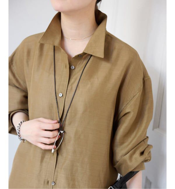 IENA「《予約》ラミーリヨセルシャツワンピース」|ワンピース|カーキ