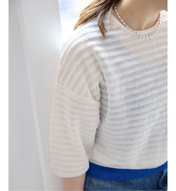 IENA「《予約》ウォッシャブル シアーフリルプルオーバー」|ニット・セーター|