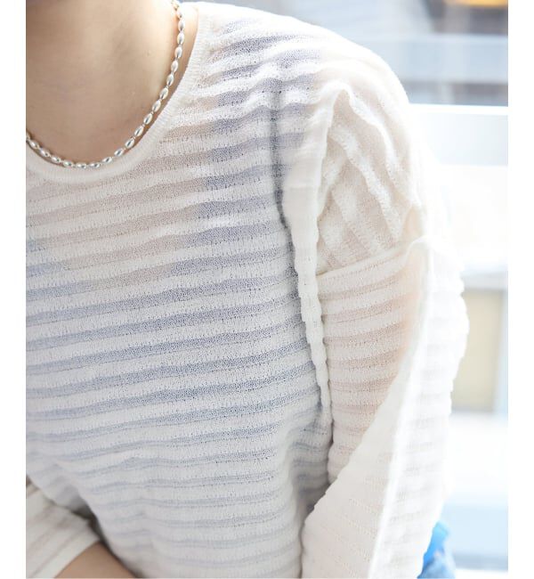 IENA「《予約》ウォッシャブル シアーフリルプルオーバー」|ニット・セーター|