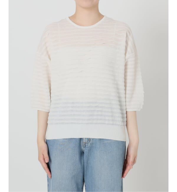 IENA「《予約》ウォッシャブル シアーフリルプルオーバー」|ニット・セーター|