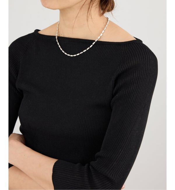 IENA「《予約》ウォッシャブル2WAYオフショルリブニット」|ニット・セーター|ブラック