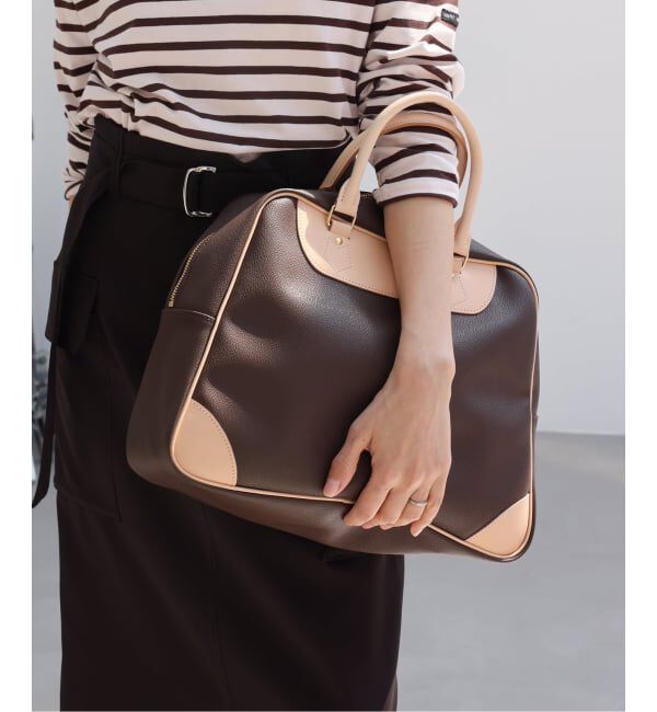 IENA「NEWBOOK/ニューブック OLD SPORTS WIDE バッグ NB004」|ハンドバッグ|ブラウン