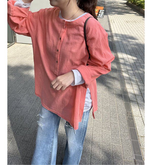 JOURNAL STANDARD「ソフトガーゼ2WAYビッグプルオーバー」|シャツ・ブラウス|ピンク