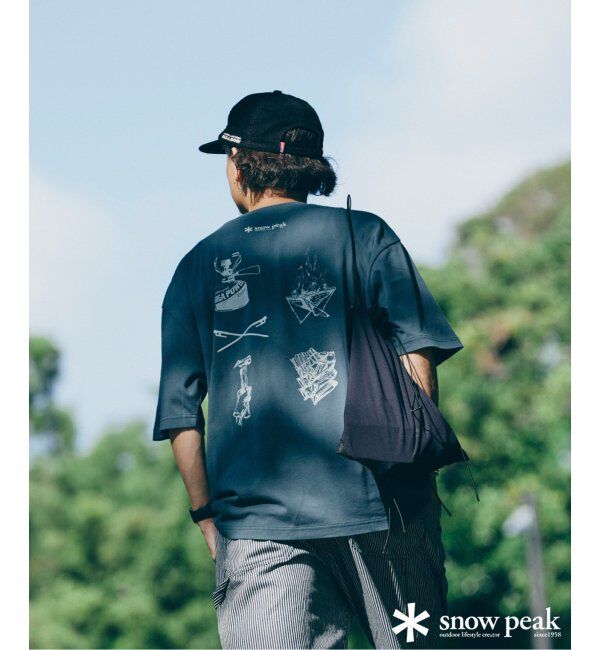 JOURNAL STANDARD relume「SNOW PEAK / スノーピーク 別注 &rdquo;GEAR&rdquo; プリントTシャツ」|Tシャツ・カットソー|ブルー A