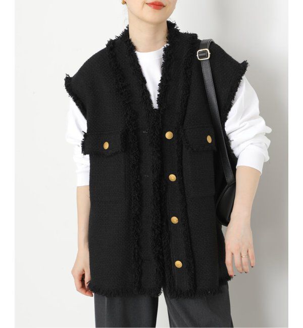 journal standard L'essage「GIOLICAツイードBIGベスト」|ダウンベスト・ベスト|ブラック