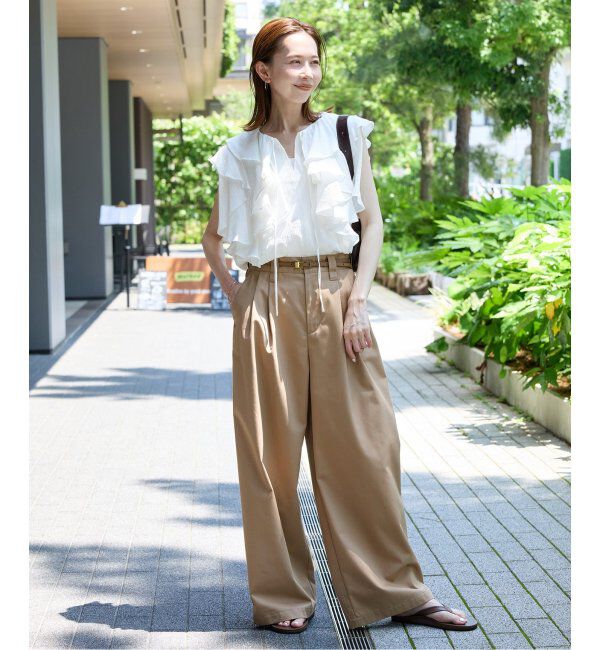 JOURNAL STANDARD「ラッフルカラーコットンボイルブラウス」|シャツ・ブラウス|