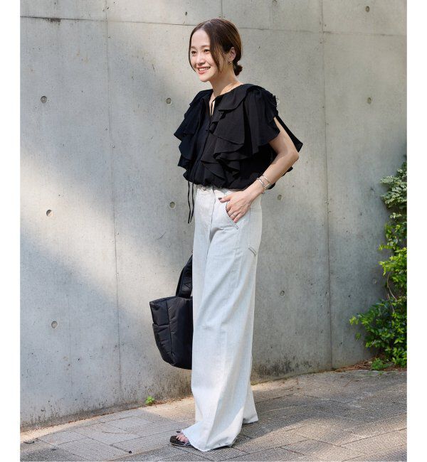 JOURNAL STANDARD「ラッフルカラーコットンボイルブラウス」|シャツ・ブラウス|