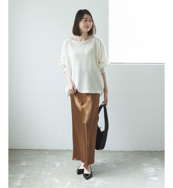 NOBLE「《追加》ナローAラインサテンスカート 2」|スカート|