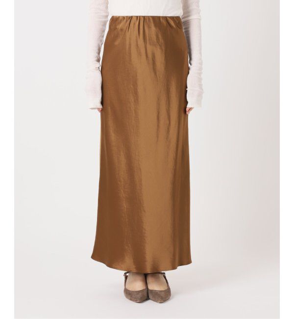 NOBLE「《追加》ナローAラインサテンスカート 2」|スカート|