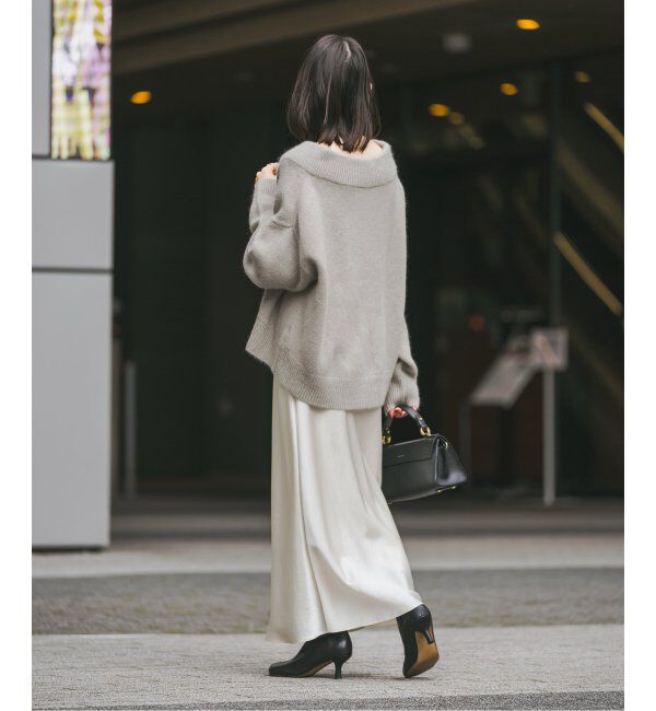 NOBLE「《追加》ナローAラインサテンスカート 2」|スカート|