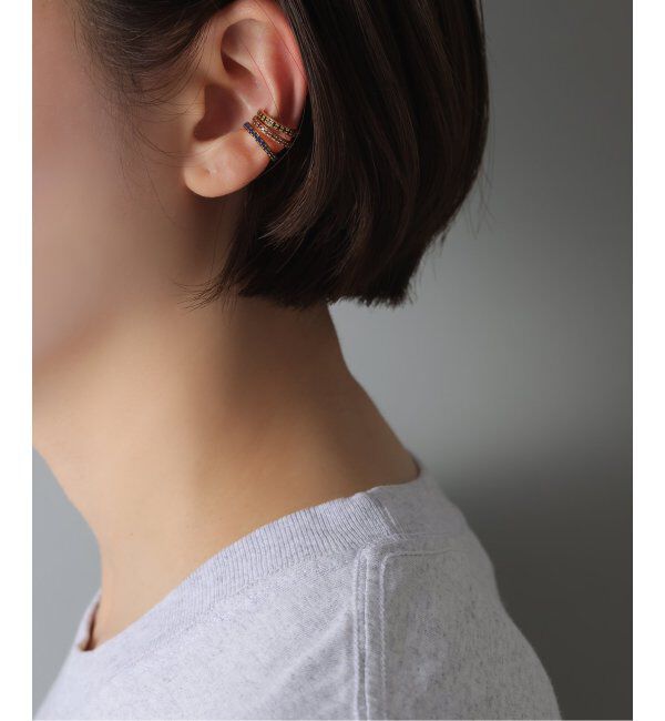 Spick and Span「《WEB限定》【SAMH by LILAS】イヤーカフオニキス SV（片耳）」|イヤーカフ|