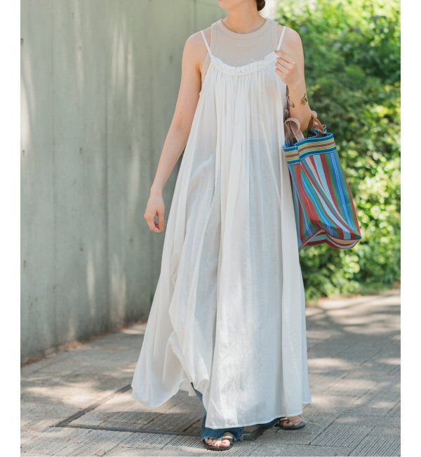 Spick and Span「HYU ギャザーワンピース」|ワンピース|ホワイト