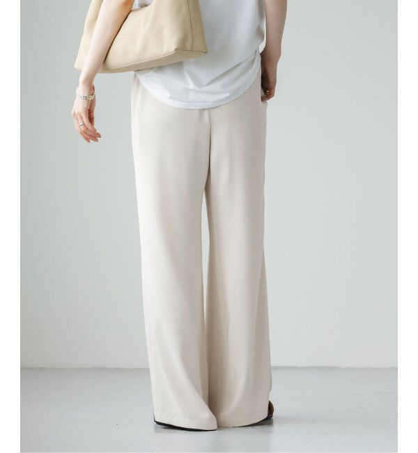 NOBLE「【洗える】ライトジョーゼットドレープパンツ」|スラックス|