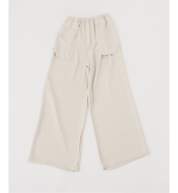 NOBLE「【洗える】ライトジョーゼットドレープパンツ」|スラックス|