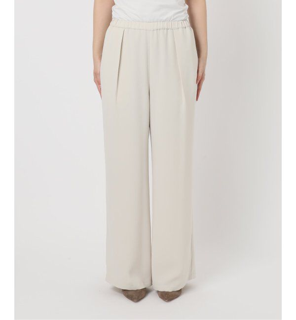 NOBLE「【洗える】ライトジョーゼットドレープパンツ」|スラックス|