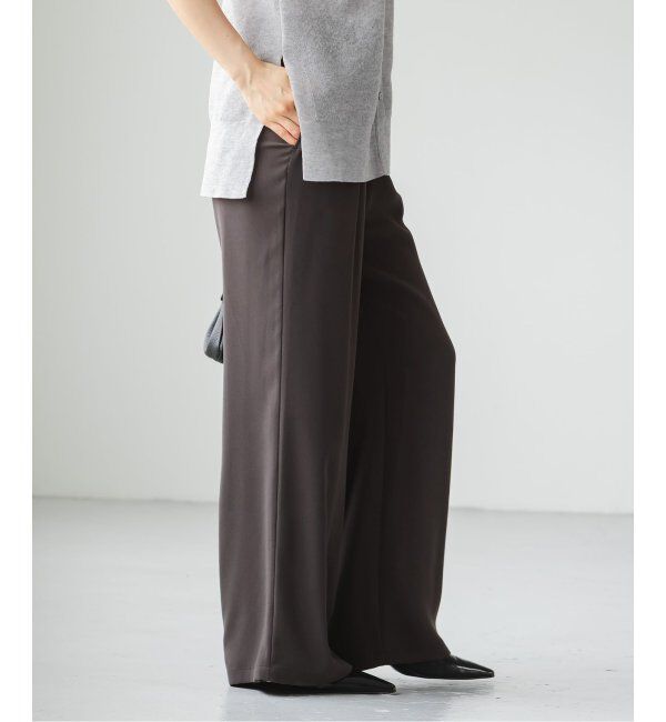 NOBLE「【洗える】ライトジョーゼットドレープパンツ」|スラックス|