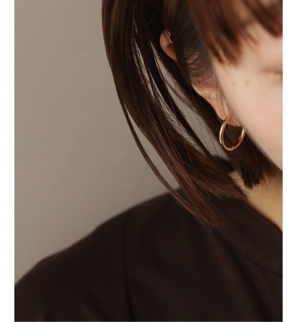 Lilas by Spick&Span「ハーフオープンフープピアスM K18(両耳)」|ピアス|