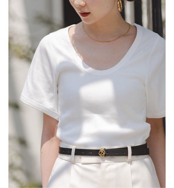 NOBLE「《追加》BY MALENE BIRGER/バイマレーネビルガー リブUネックTEE」|Tシャツ・カットソー|