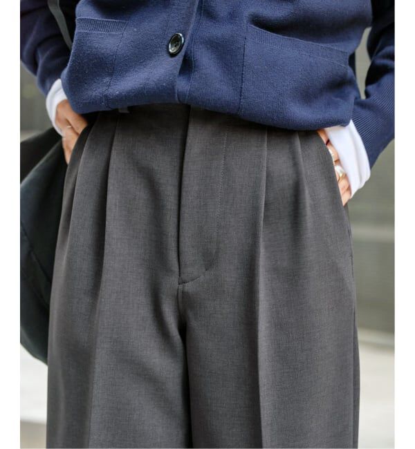 Spick and Span「《追加》ダブルクロスツータックパンツ」|スラックス|