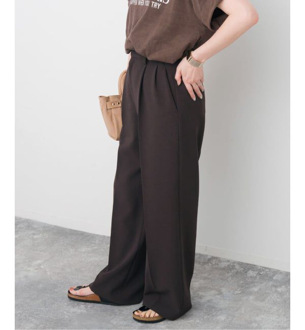 Spick and Span「《追加》ダブルクロスツータックパンツ」|スラックス|