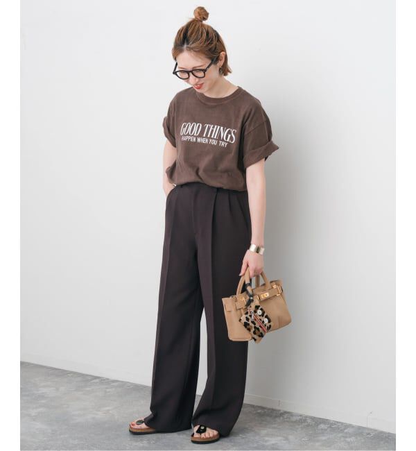 Spick and Span「《追加》ダブルクロスツータックパンツ」|スラックス|