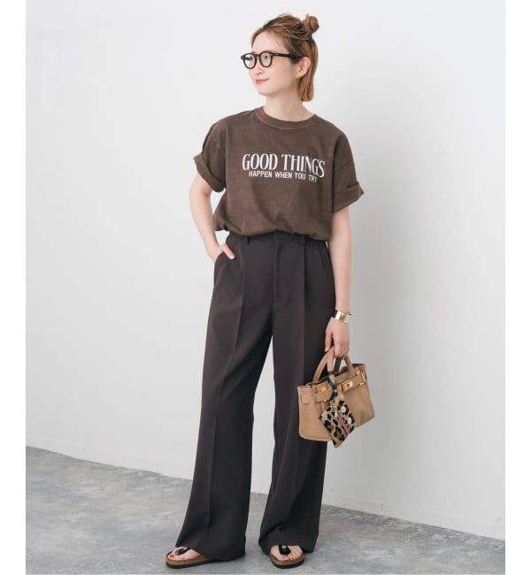 Spick and Span「《追加》ダブルクロスツータックパンツ」|スラックス|