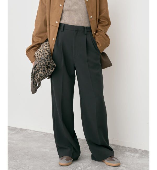 Spick and Span「《追加》ダブルクロスツータックパンツ」|スラックス|