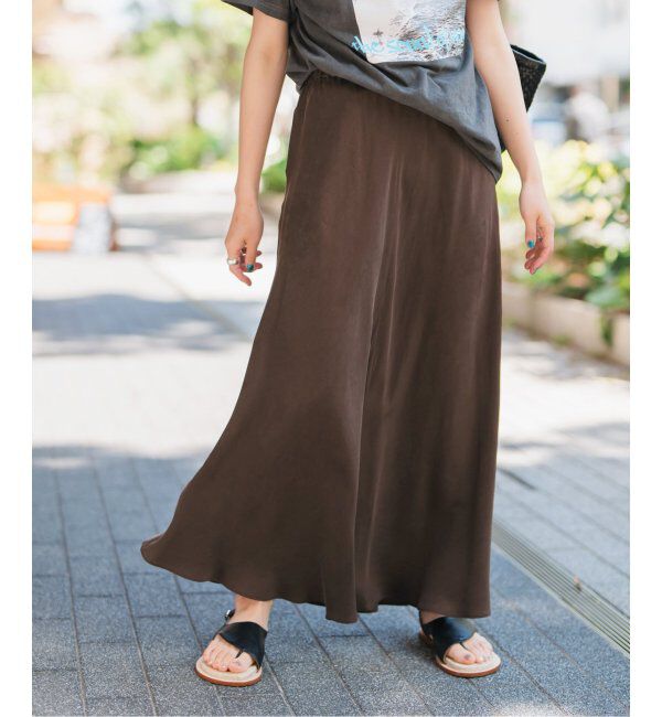 Spick and Span「《追加》ウォッシャブルキュプラフレアスカート」|スカート|