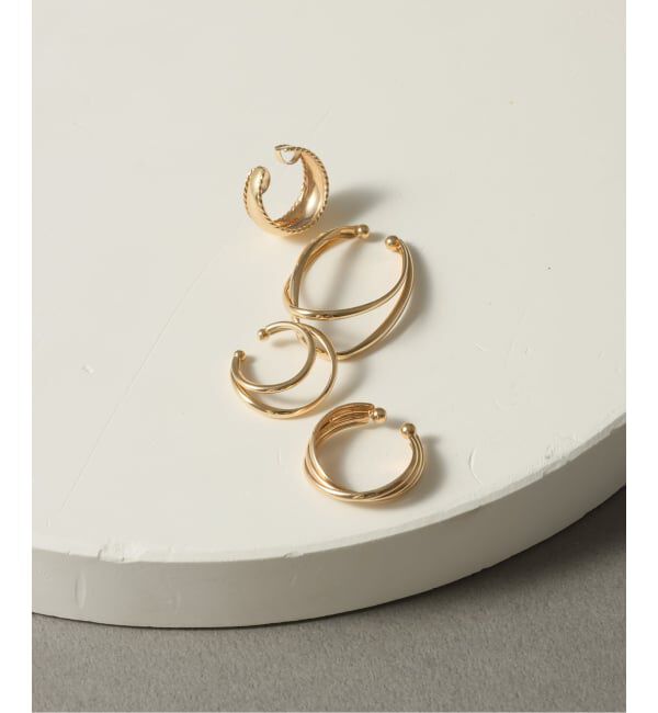 Lilas by Spick&Span「ダブルラインイヤーカフ K10（片耳）」|イヤーカフ|