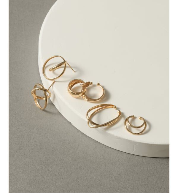 Lilas by Spick&Span「ダブルラインイヤーカフ K10（片耳）」|イヤーカフ|