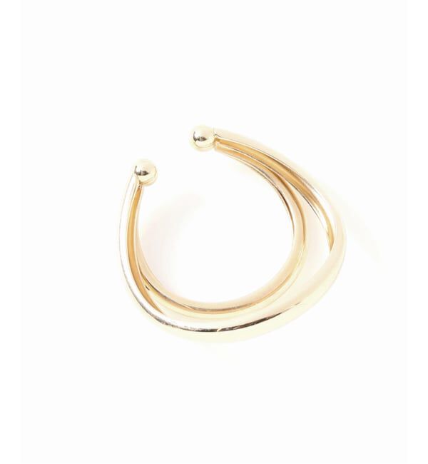 Lilas by Spick&Span「ダブルラインイヤーカフ K10（片耳）」|イヤーカフ|