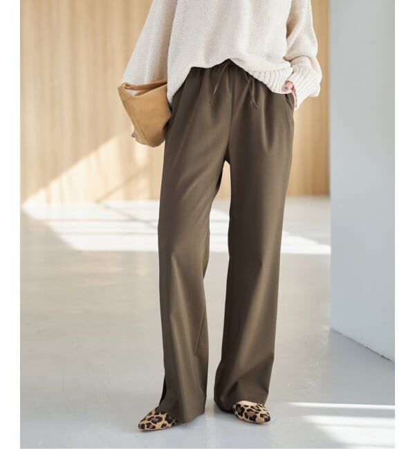 Spick and Span「《追加》スリットイージーパンツ」|スラックス|