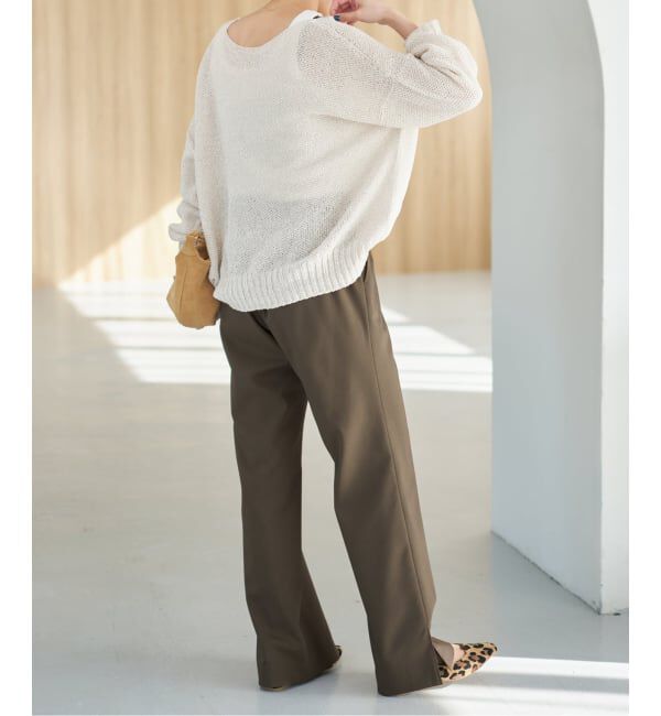 Spick and Span「《追加》スリットイージーパンツ」|スラックス|