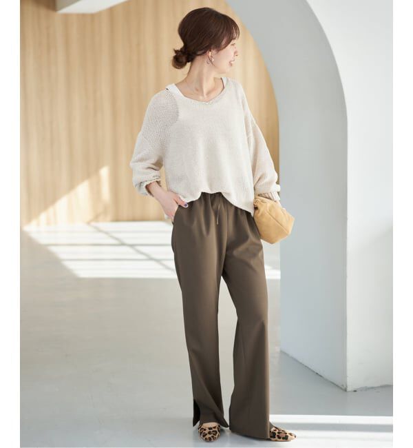 Spick and Span「《追加》スリットイージーパンツ」|スラックス|
