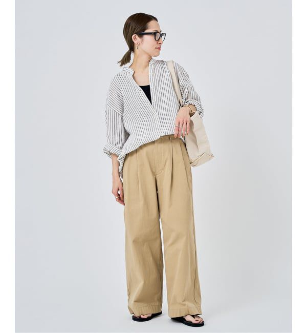 FRAMeWORK「≪追加≫フレンチリネンバンドカラーシャツ 2」|シャツ・ブラウス|