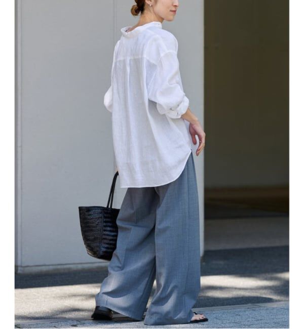 FRAMeWORK「≪追加≫フレンチリネンバンドカラーシャツ 2」|シャツ・ブラウス|