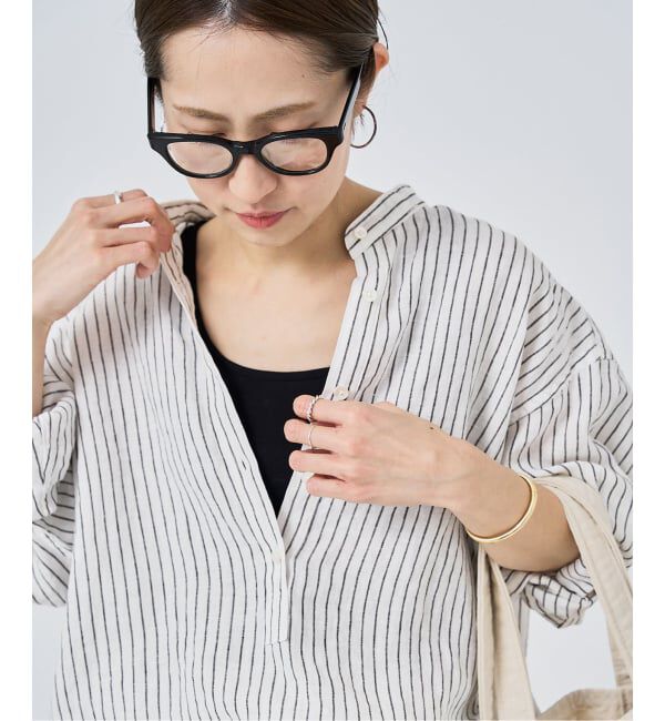 FRAMeWORK「≪追加≫フレンチリネンバンドカラーシャツ 2」|シャツ・ブラウス|