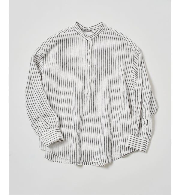 FRAMeWORK「≪追加≫フレンチリネンバンドカラーシャツ 2」|シャツ・ブラウス|