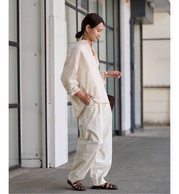 FRAMeWORK「≪追加≫フレンチリネンバンドカラーシャツ 2」|シャツ・ブラウス|